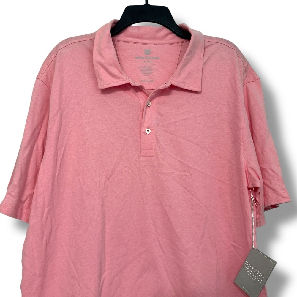 Mack Weldon Mens Polo Shirt Dry Knit Cotton Pink Short Sleeve Size XXL - Picture 2 of 9